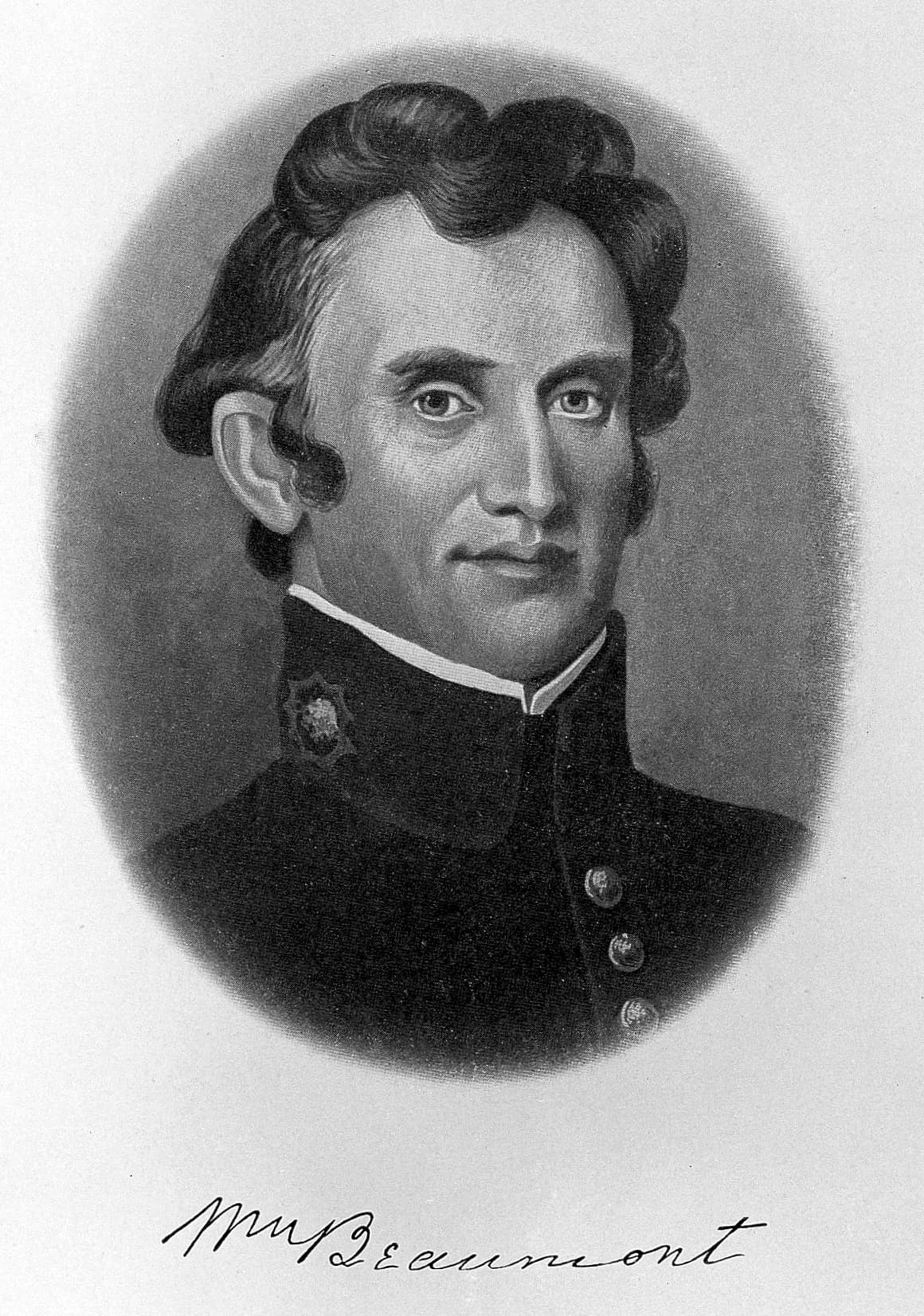 Retrato de William Beaumont, cirurgião do Exército dos Estados Unidos que conduziu experimentos sobre a digestão em Alexis St. Martin.